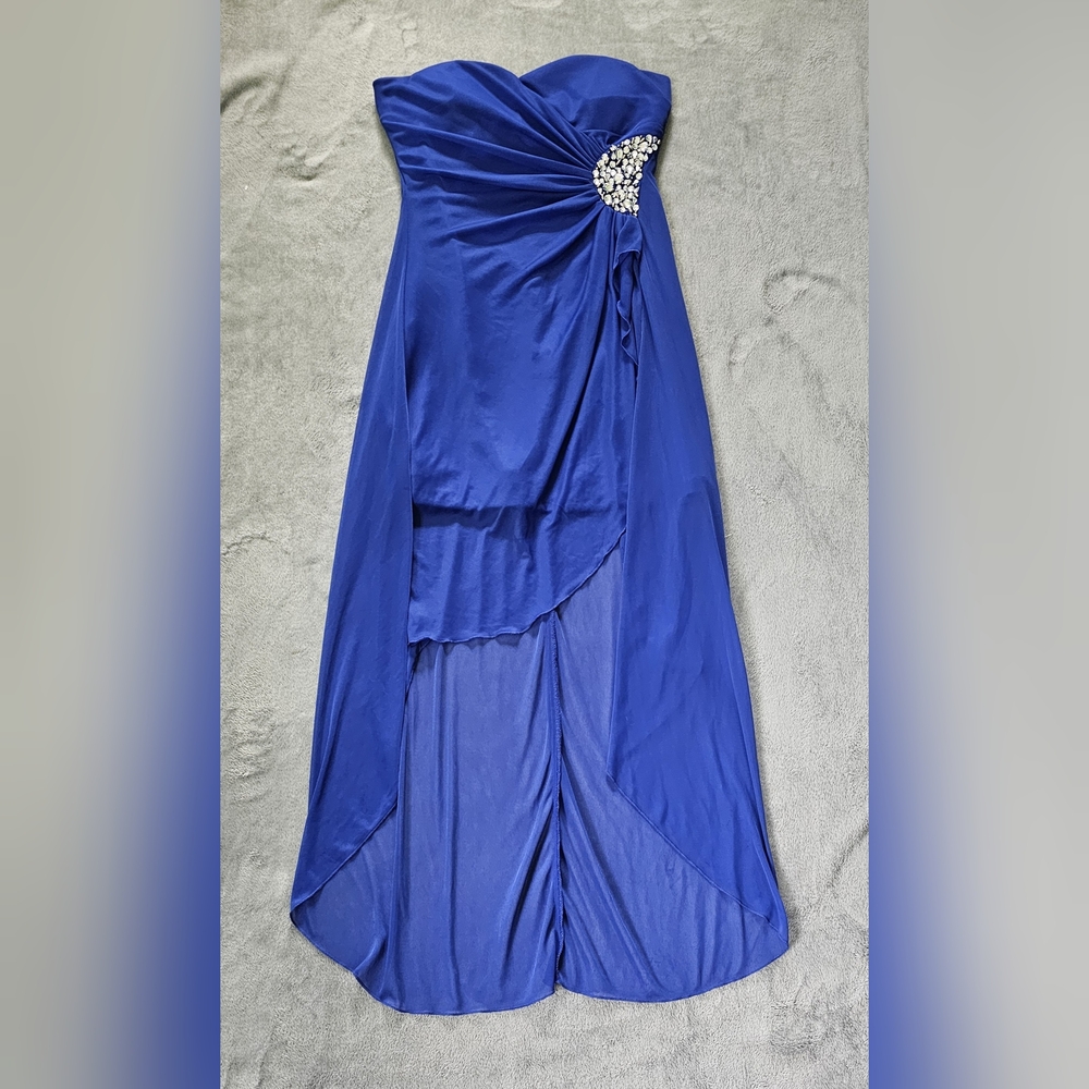 Elegant Blue Strapless Dress
